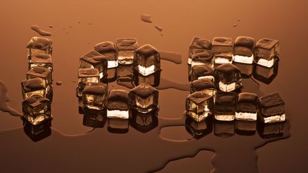 Chocolate Colored Ice Meltingの写真素材