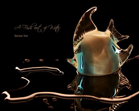 Glass Fish isolated on black with room for textの写真素材