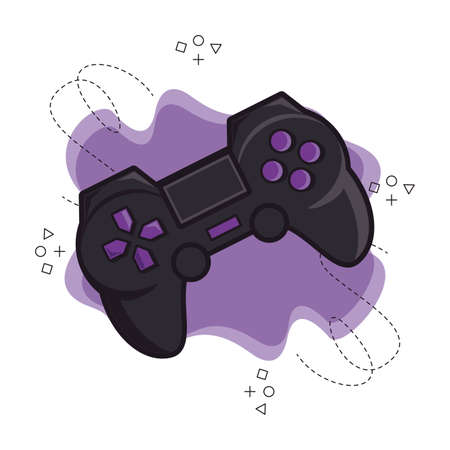 black and purple gamepad icon, logo
