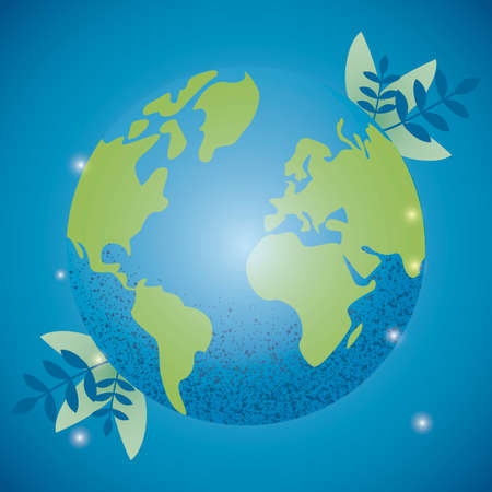 Ecology Background, earth, green world, blue planetのイラスト素材