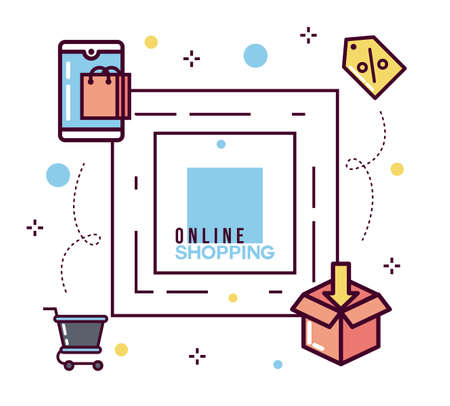 Background icon set illustration, ecommerce, online shoppingのイラスト素材