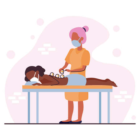 Alternative healthcare illustration, cupping women, job alternative optionsのイラスト素材
