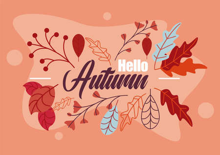 autumn illustration, holiday orange banner conceptのイラスト素材