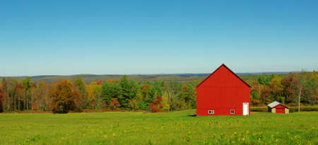 panoramic farm sceneの写真素材