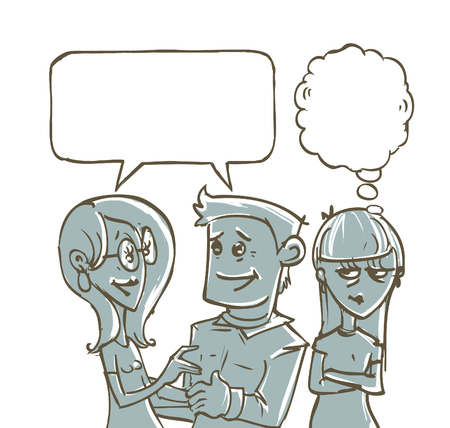 young people talkのイラスト素材