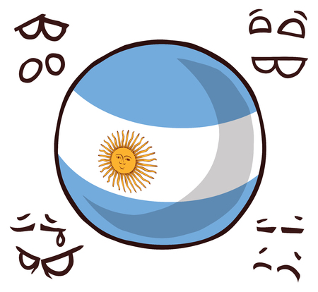 argentina country ball  illustration.のイラスト素材