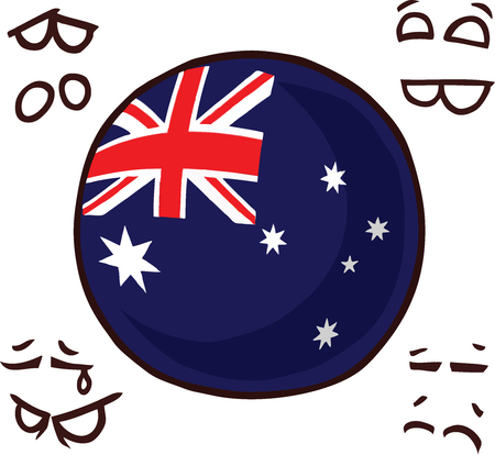 australia country ball  illustration.のイラスト素材