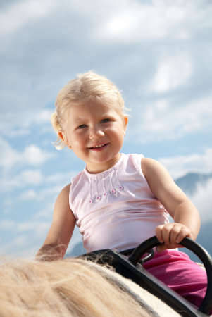 kids ridingの写真素材