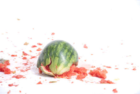 damaged watermelonの写真素材