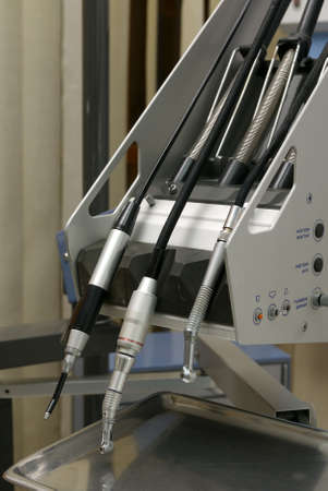 dental tools on a dentist's chair