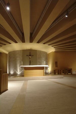 Saint Pio from Pietrelcina sanctuary, San Giovanni Rotondo, Italy, Architect Renzo Pianoのeditorial素材