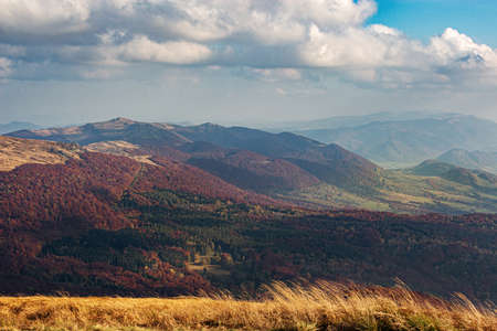 Autumn view of Polish Bieszczady mountainsのeditorial素材