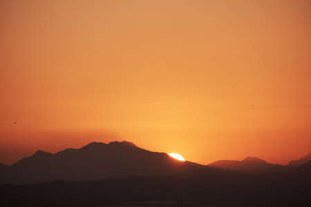 Natural bloody sunset in the montains in Spainのeditorial素材