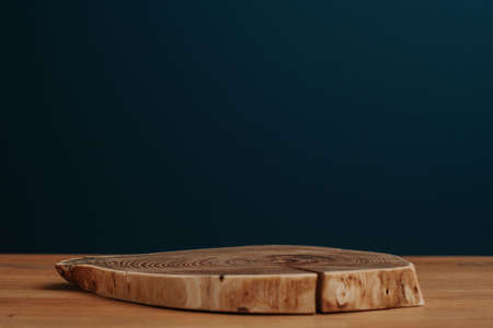 Cosmetic bottle on wooden desk and copy space