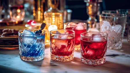 beautiful cocktails. Bright colors. Generative AIの素材