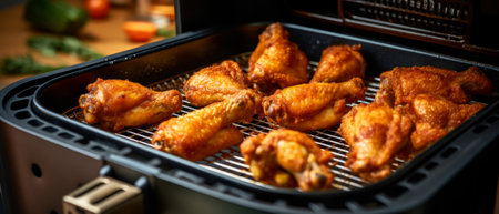 Grill with chicken wings. Generative AIの素材