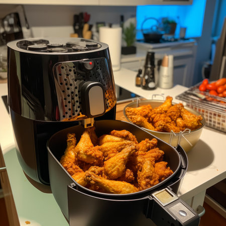 Grill with chicken wings. Generative AIの素材