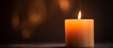 Candle flame, flickering flame, burning wax. Generative AIの素材