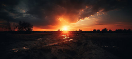 Dramatic sunset sky, sky during sunset. Generative AIの素材