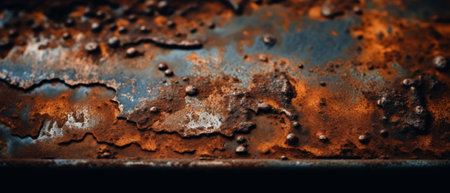 The iron is covered with rust. Generative AIの素材