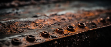 The iron is covered with rust. Generative AIの素材