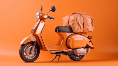 Fast scooter delivery service. Generative AIの素材