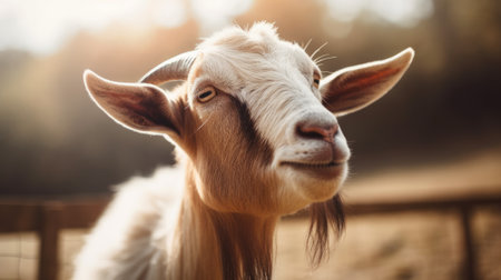 Goat portrait, copy space, background space. Generative AIの素材