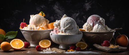 Appetizing ice cream. Aesthetically attractive ice cream. Generative AIの素材