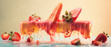 Appetizing ice cream. Aesthetically attractive ice cream. Generative AIの素材