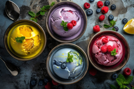 Appetizing ice cream. Aesthetically attractive ice cream. Generative AIの素材