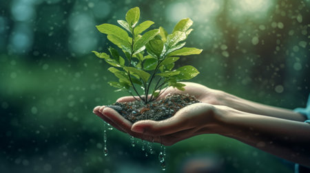 Concept of recycling and saving energy. Generative AIの素材
