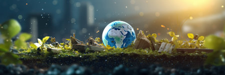 Concept of recycling and saving energy. Generative AIの素材