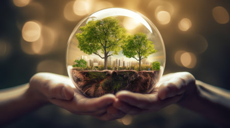 Concept of recycling and saving energy. Generative AIの素材