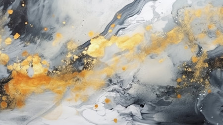 Elegant and luxurious abstract marble background with a combination of gray and gold colors. Generative AIの素材