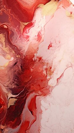 Elegant and luxurious abstract marble background with a combination of red and gold colors. Generative AIの素材