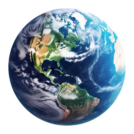 Earth planet isolated on transparent background. Generative AIの素材