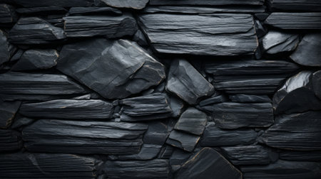 Black slate stone background with smooth and elegant texture. Generative AIの素材