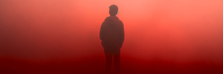 Minimalistic design with a muted red shade. modern background. Generative AIの素材