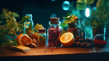 Health products with copyspace. Generative AIの素材