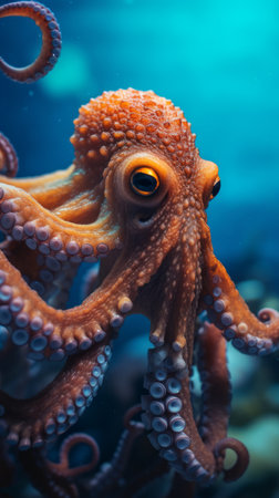 Portrait of an octopus. Generative AIの素材
