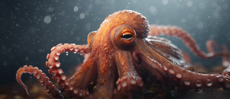 Portrait of an octopus. Generative AIの素材