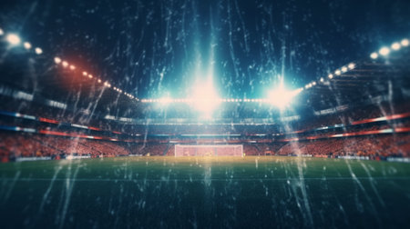 football stadium. Champion Cup. Concept of excitement and energy. Generative AIの素材