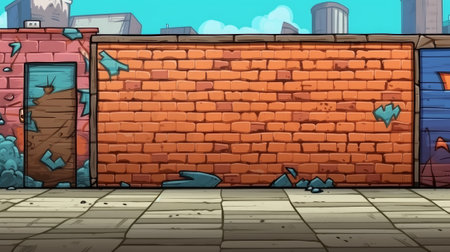 Graffiti on a brick wall on the street. creative concept. Generative AIの素材