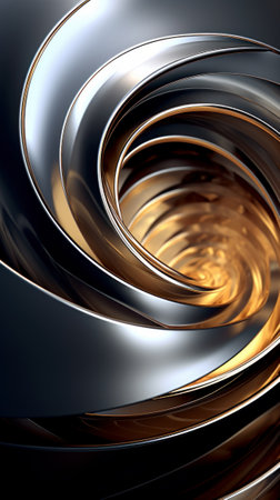 Modern metal spiral. metal texture. Generative AIの素材