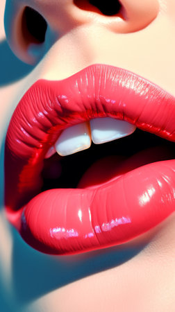 pop art lips. Bright colors. Generative AIの素材