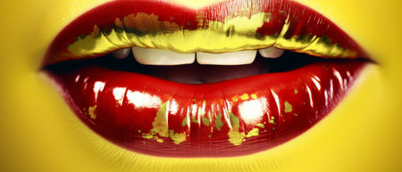 pop art lips. Bright colors. Generative AIの素材