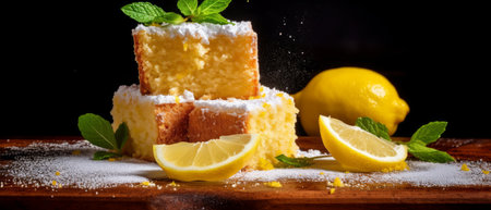 Lemon pie with lemons. Generative AIの素材