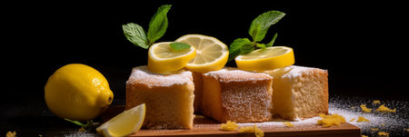 Lemon pie with lemons. Generative AIの素材
