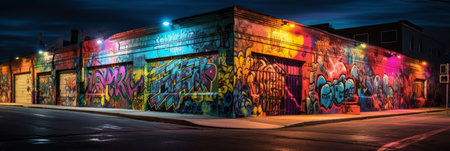 Vibrant Urban Street Art. Generative AIの素材