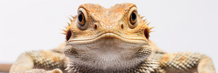 Bearded Dragon white background. Generative AIの素材